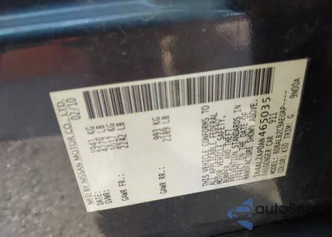 2010 Nissan Altima 2.5 S from USA, damaged, VIN 1N4AL2AP0AN465035